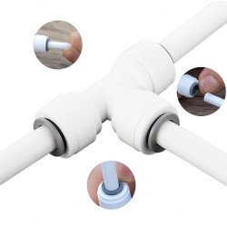 Té Égal pour connexion de tuyaux dans les systèmes de filtration d'eau.
