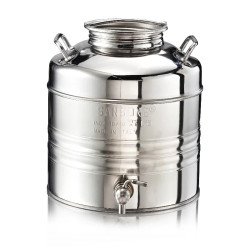 Conteneur inox 10 L aggraffé avec robinet – Huile d’olive Maroc