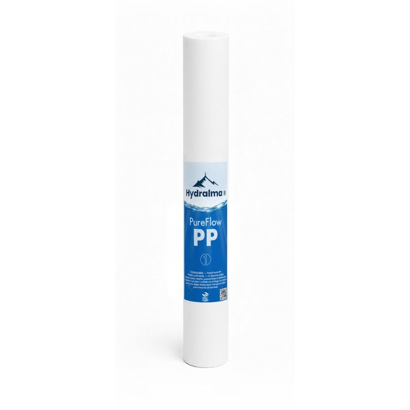 Cartouche de filtre à eau sédiments PureFlow PP Hydralma® en polypropylène ultra haute capacité 220g format 20 pouces