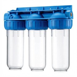 Filtre à eau 3 portes-filtres 10 pouces transparent support mural pour filtre à eau Maroc