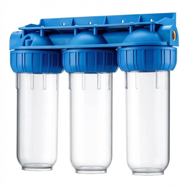 Filtre à eau 3 portes-filtres 10 pouces transparent support mural pour filtre à eau Maroc