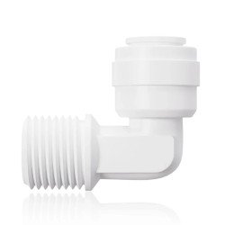 Raccord coudé mâle 3/8 vers raccord rapide 3/8 pouces Hydralma® pour la connexion sécurisée d'une pompe d'osmoseur au Maroc