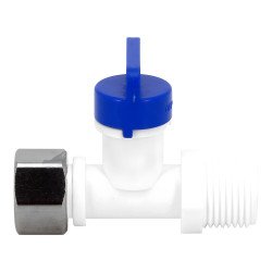 Vanne d'arrêt en T 3/8" vers 1/4" Pour Osmoseur et Filtre à eau | Hydralma® Maroc