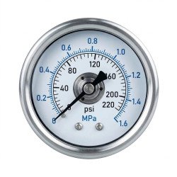 Manomètre de pression pour osmoseur avec cadran en acier inoxydable 220 psi et embout de connexion rapide 1/4" au Maroc