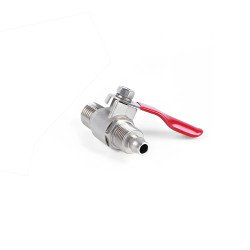 Robinet prise en charge osmoseur 3/8, vue de l'embout métallique de connexion tube d'eau purifiée au Maroc.