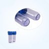 Bocal transparent de porte-filtre double 10 pouces, aperçu de l'intérieur et du joint d'étanchéité pour eau au Maroc.