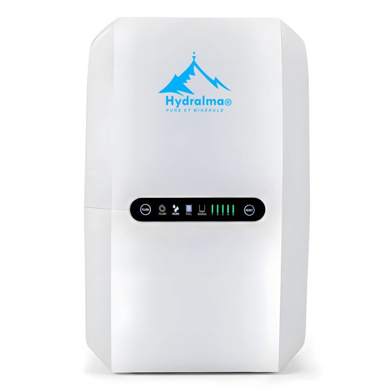 Osmoseur d'eau compact design 6 étapes avec écran tactile, rinçage automatique et réservoir interne de 3.2G Hydralma® au Maroc