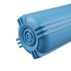 Détail du socle renforcé du porte-filtre bleu Hydralma, conçu pour résister à la pression hydraulique au Maroc.