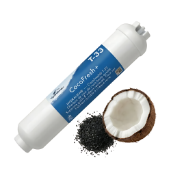 Cartouche CocoFresh T-33 : filtre à base de noix de coco naturelle et charbon granulé pour une eau pure à domicile.