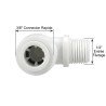 Raccord coudé 1/4 mâle vers 3/8 connexion rapide : connecteur blanc pour tuyaux d'osmoseur et filtre à eau au Maroc.