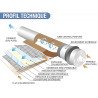 Profil technique d'une membrane ro : infographie détaillant les couches de filtration et le tube central de collecte.