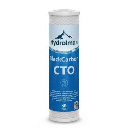 Cartouche de filtre à eau au charbon actif en bloc compressé BlackCarbon CTO Hydralma® 10 pouces (Étape 3) pour osmoseurs