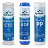 Pack 3 filtres Hydralma (PP, UDF, CTO) : cartouches de sédiments et charbon pour osmoseur et purificateur d'eau au Maroc.