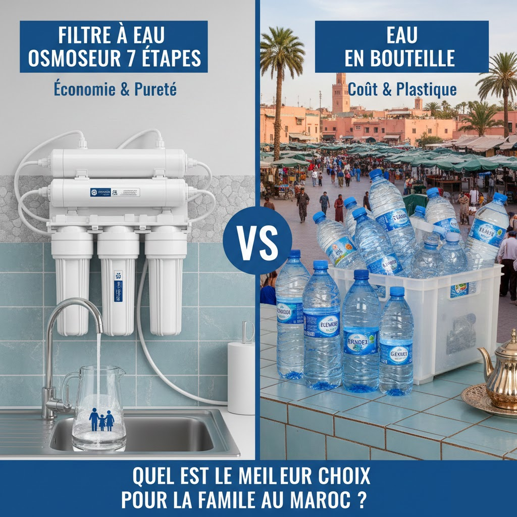 Filtre à eau vs eau en bouteille : quel est le meilleur choix pour la famille au Maroc ?